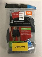 4 PCS HANES MENS BOXER BRIEF SIZE MEDIUM