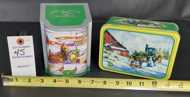 2 Metal John Deere Containers