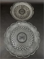 Wexford Design Pressed Glass Platter Divided Dish