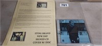 STING, NEW DAY SIGNED CD COVER WITH DISC AND COA