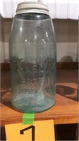 Atlas jar with zinc lid   Half gallon