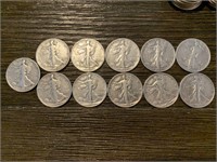 (11) Walking Liberty 1/2 Dollar