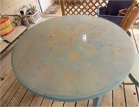 2)Round Tables-Large Plastic, small Metal