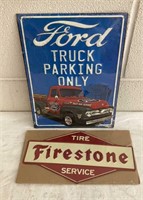 Ford Truck & Firestone Tin Signs
