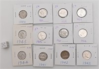 12 pièces de 5 cents, Canada, 1941 à 1966
