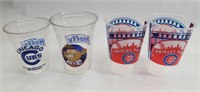 Chicago Cubs - Plastic Cups - Lot of 4