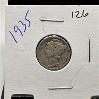 1935 MERCURY SILVER DIME