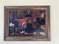 Wine Barrel Framed Canvas Picture - 43 x 32