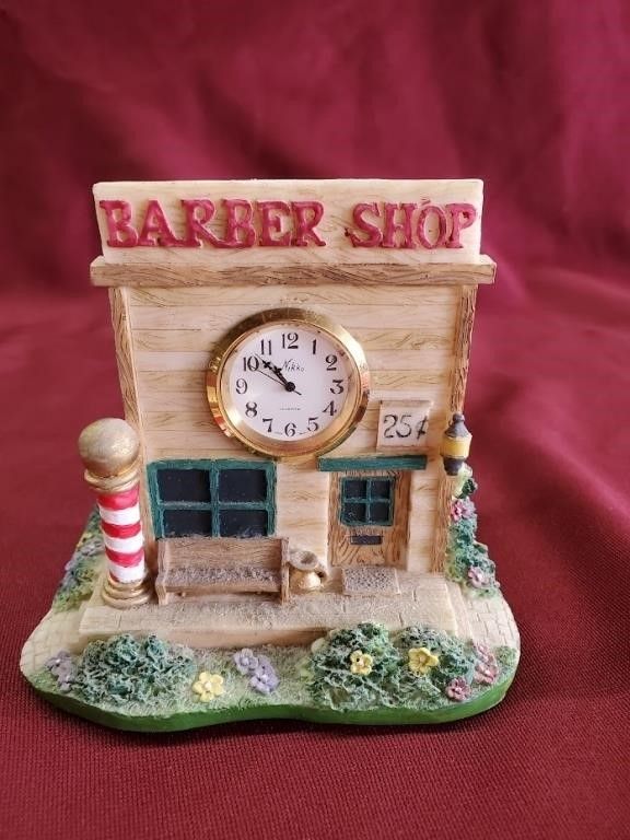 Vintage Barber Shop Village Clock