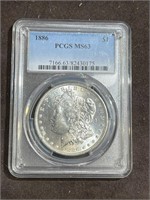 MS63 1886 Silver Morgan Dollar