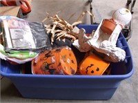 LARGE TUB HALLOWEEN, BASKETS AND SOME MISC