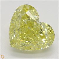 5.02ct,Int. Yellow/VVS2,Heart cut GIA Diamond