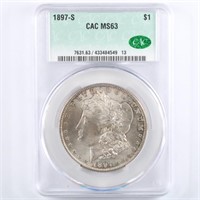 1897-S Morgan Dollar CAC MS63