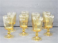 Amber Colored Stemmed Juice Glasses