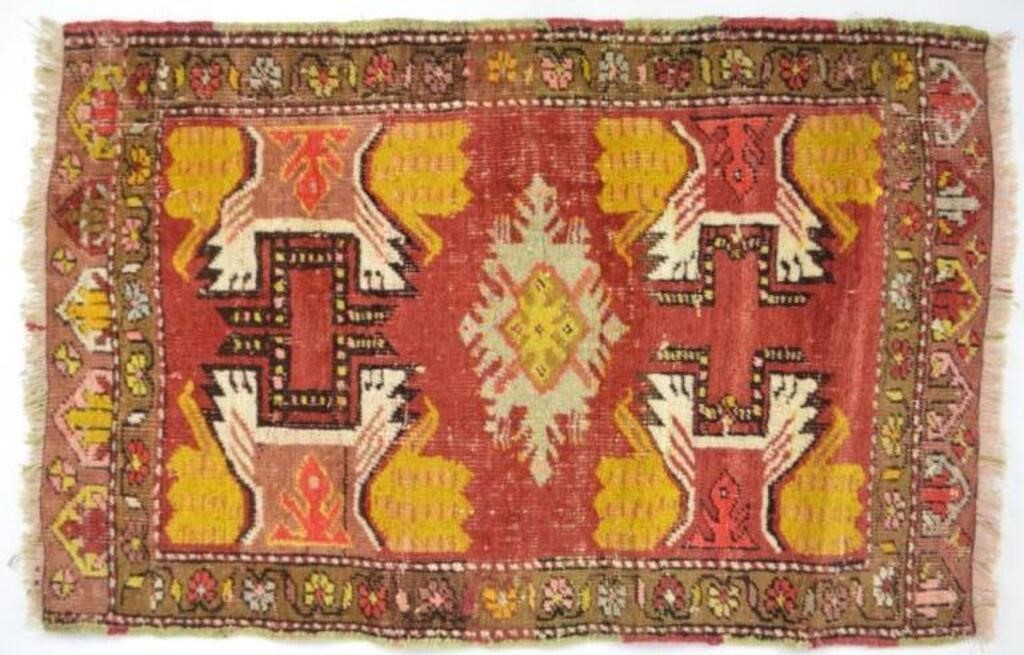 ANTIQUE / VINTAGE ORIENTAL CARPET RUG MAT