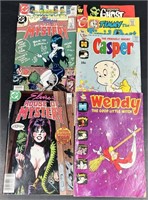 7 Vintage Horror Comics - Casper, Elvira, Wendy