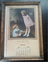 Vintage 1920's Framed Calendar