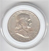 1963 D US 90% Silver Franklin Half Dollar Coin