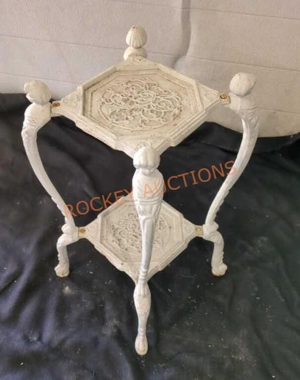 21-In high antique cast iron plant stand with