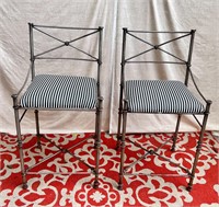 Iron Bar Height Stools with Cushions