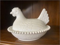 Milk Glass Nesting Hen