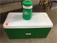 Large Thermos brand cooler and Igloo drink cooler
