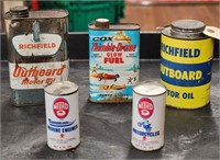 Assorted Marine & Motorcycle Lubricant Cans