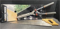 Black & Decker 24” bypass looper and a handsaw.