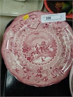 (2) Pink Transfer "Peace on Earth" Plates