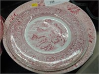 (2) Pink Transfer Bowl & Plate