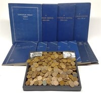 11 Whitman Penny Collection Books & Wheat Pennies