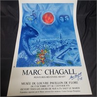 Lithograph Marc Chagall poster, showing the image