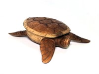 Carved Coconut Shell Sea Turtle Box