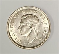 1937 Silver New Zealand 1 Shilling