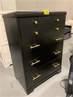 44" TALL BLACK PAINTED CHEST OF DRAWERS