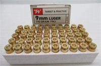 (50) Rounds of  Winchester 9mm luger 115 grain
