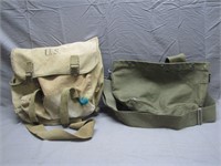 Pair Of Vintage US Army WWII canvas Bags
