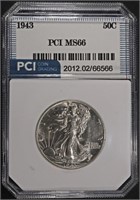 1943 WALKING LIBERTY HALF DOLLAR PCI SUPERB GEM BU