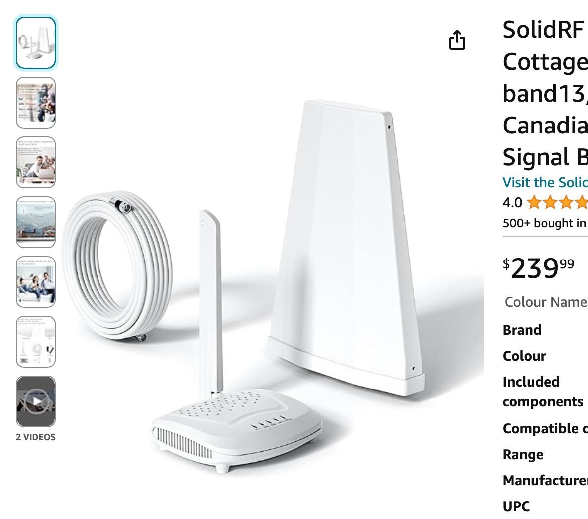 SolidRF 5-Band Cell Phone Booster for House Cottag