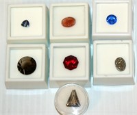 7 Cut Gemstones - Ruby, Topaz, Sunstone