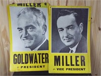 Goldwater / Miller political posters. Some fade,