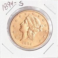 1894-S Double Eagle $20 Gold Coin