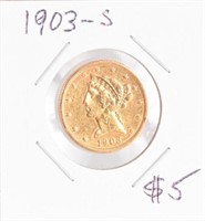 1903-S Liberty $5 Gold Coin