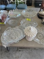 7 clear dishes & other items
