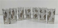 Vintage Libbey Frosted Silver Leaf Glasses 7