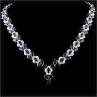 14K Gold 45.55ct Sapphire & 2.70ctw Diamond Neckla