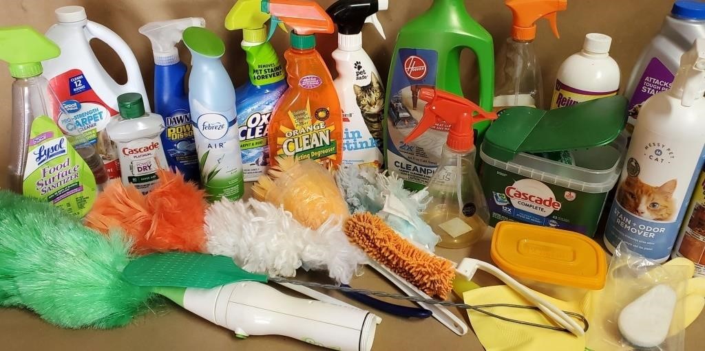 CLEANING SUPPLIES - BOX FULL - NO SHIPPING