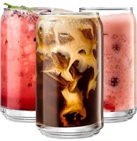 LE’RAZE, 16 OZ. CAN SHAPED DRINKING GLASSES