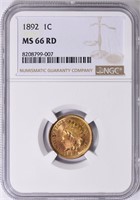 $6000 Guide: 1892 Indian Cent NGC MS-66 RD