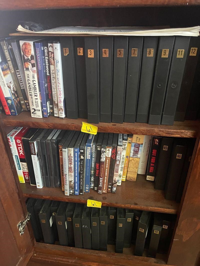 The Gambler movie DVDs and VHS in shelves